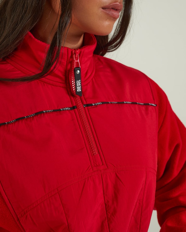 Jacklyn Fleece Half Zip Tango Red Diesel