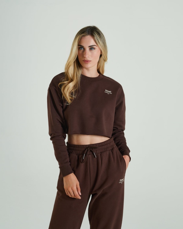 Diesel True Cropped Sweater Deep Coco Brown