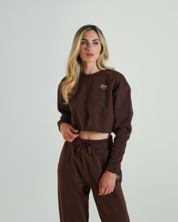 Diesel True Cropped Sweater Deep Coco Brown