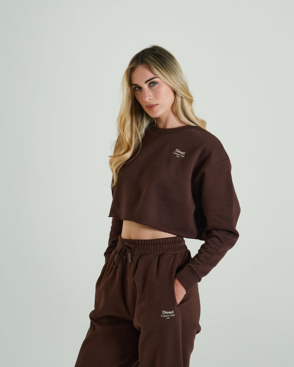 Diesel True Cropped Sweater Deep Coco Brown