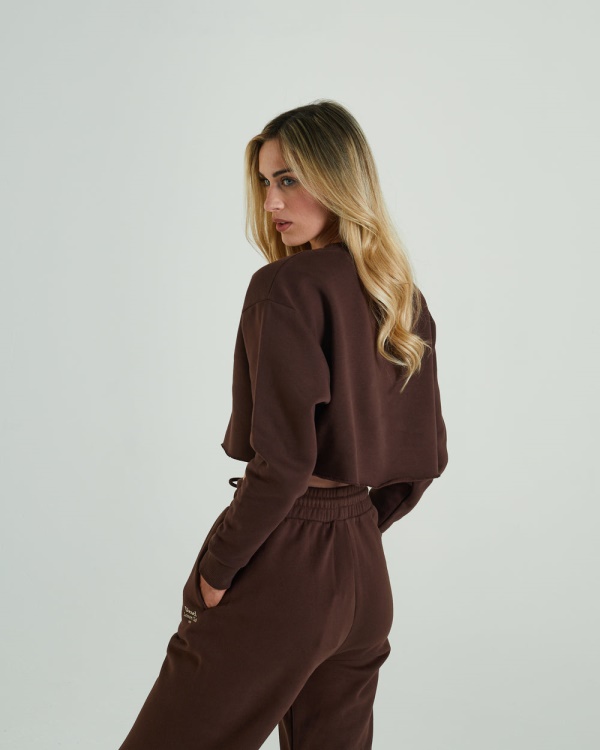 Diesel True Cropped Sweater Deep Coco Brown