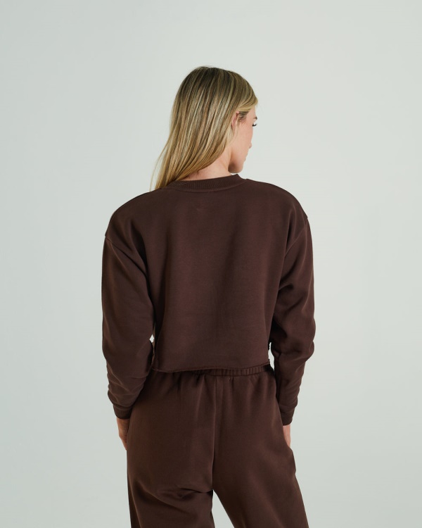 Diesel True Cropped Sweater Deep Coco Brown