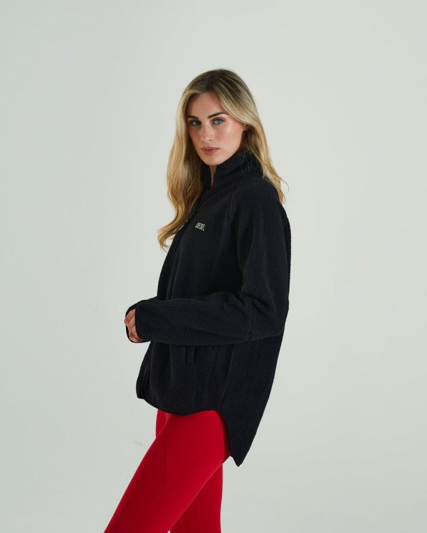Nikki Fleece Zipper Diesel Black