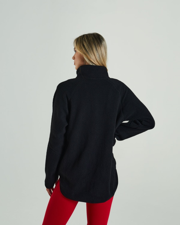 Nikki Fleece Zipper Diesel Black