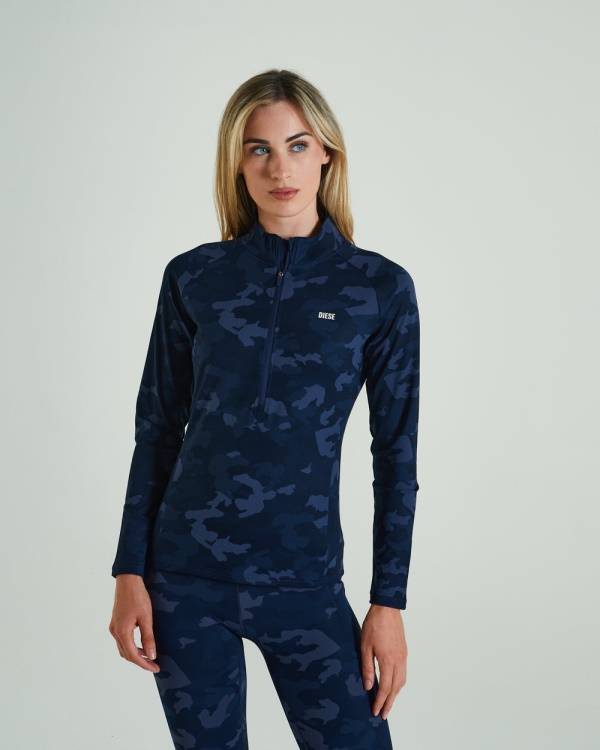 Unwind Half Zip Midnight Camo Diesel Navy