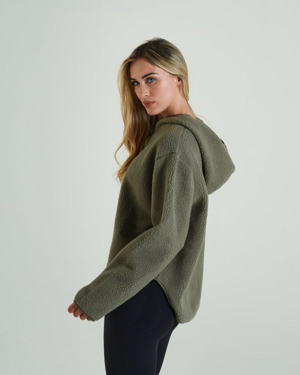 Diesel Bora Fleece Hood Olive Green Green