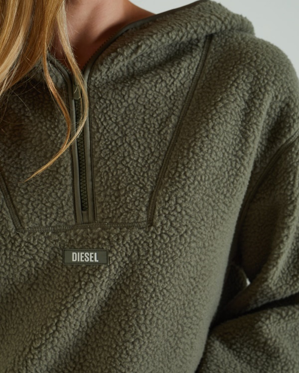 Diesel Bora Fleece Hood Olive Green Green