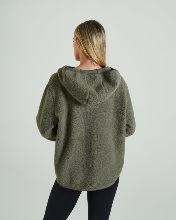 Diesel Bora Fleece Hood Olive Green Green