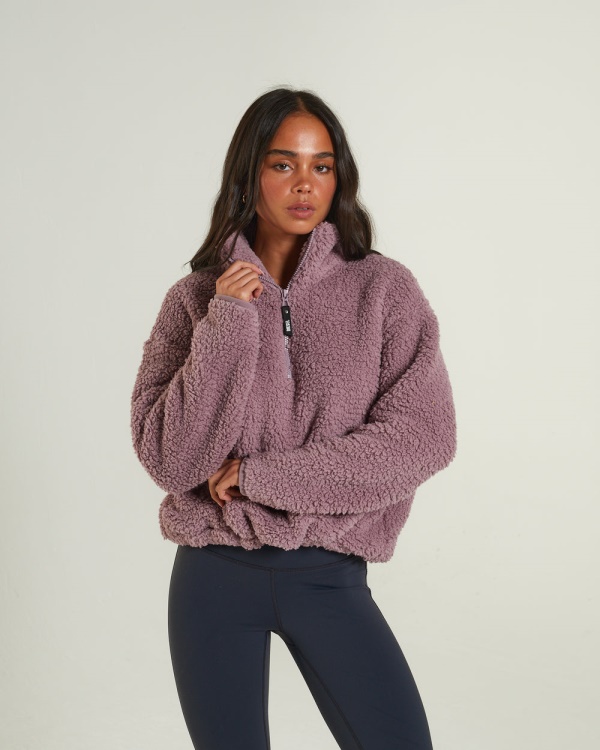 Kylie Fleece Half Zip Rosy Purple Diesel Pink