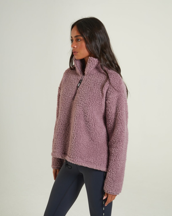 Kylie Fleece Half Zip Rosy Purple Diesel Pink