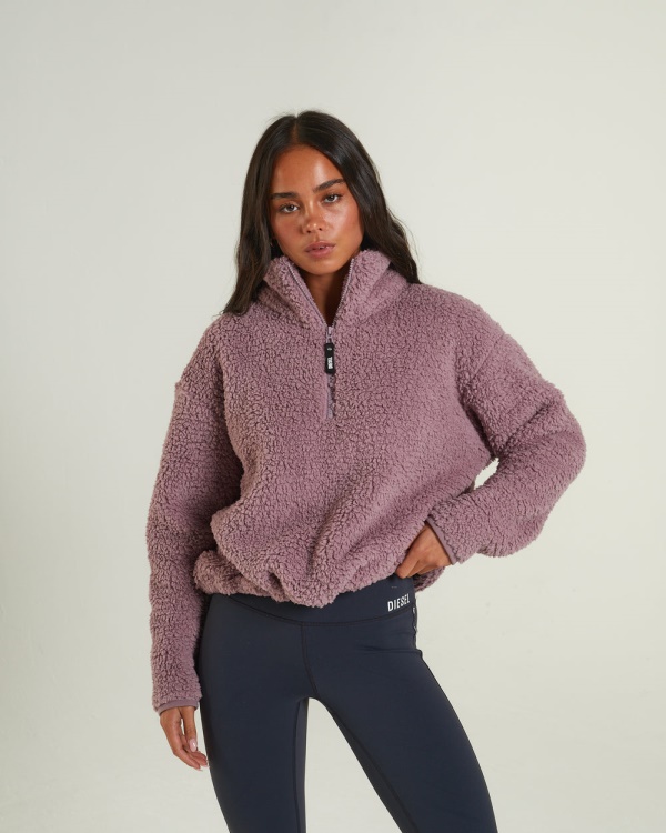 Kylie Fleece Half Zip Rosy Purple Diesel Pink