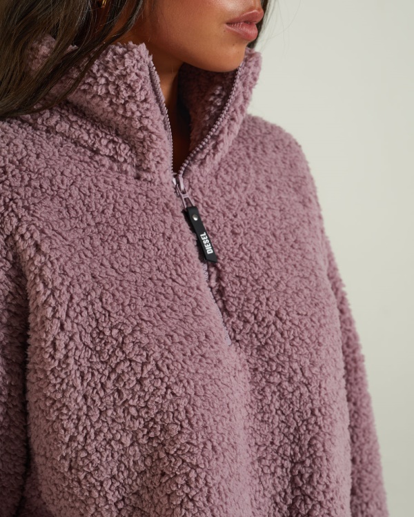 Kylie Fleece Half Zip Rosy Purple Diesel Pink