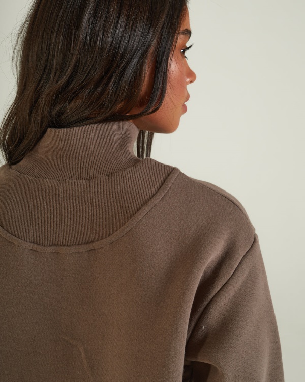 Brown Diesel Angel Half Zip Taupe