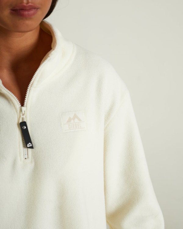 Harley Fleece Half Zip Cream Diesel Ivory