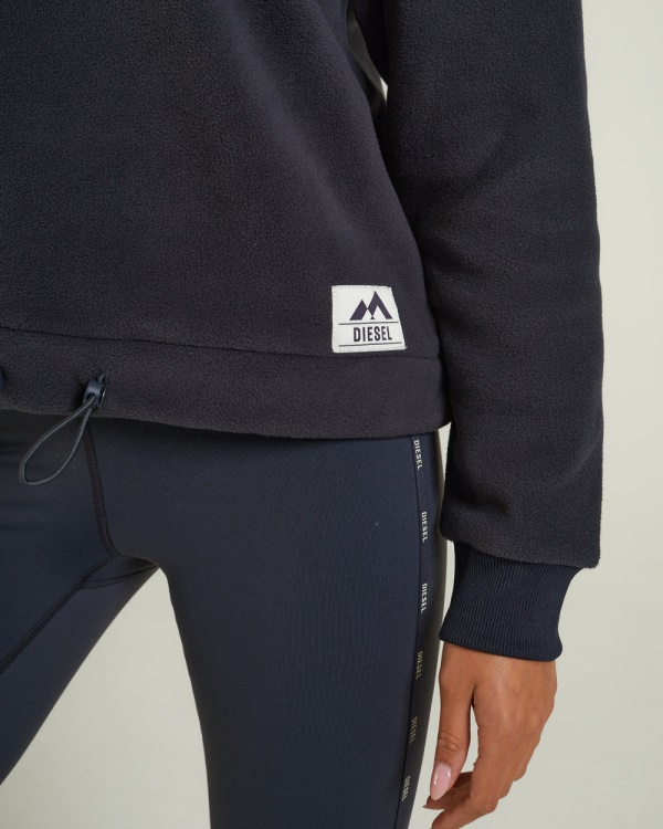 Dark Grey Diesel Darina Fleece Half Zip Deep Slate