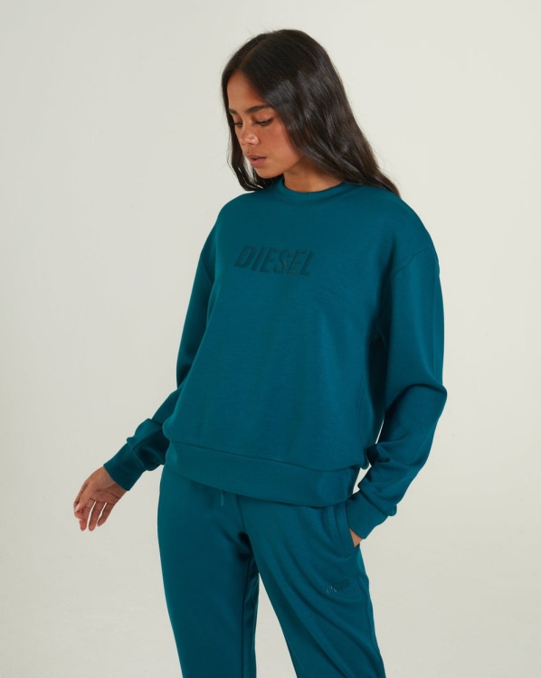 Green Rue Sweater Teal Green Diesel