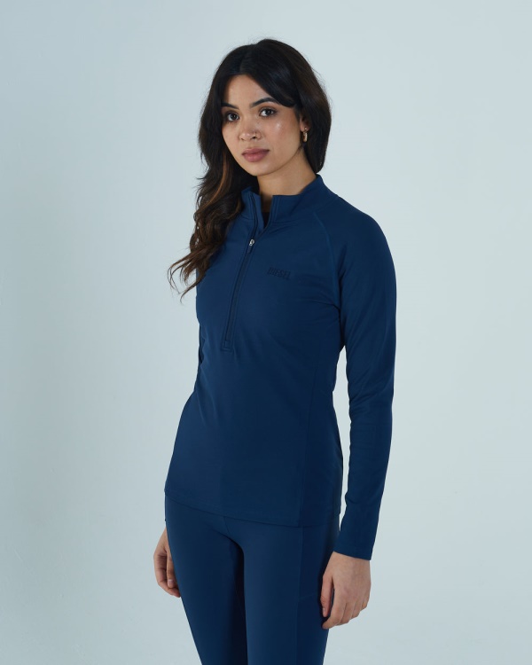 Diesel Thea Half Zipper Peacock Navy