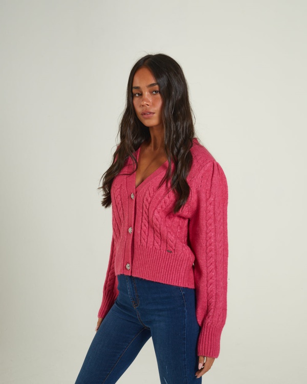 Pink Abra Cardigan Flirty Fuchsia Diesel