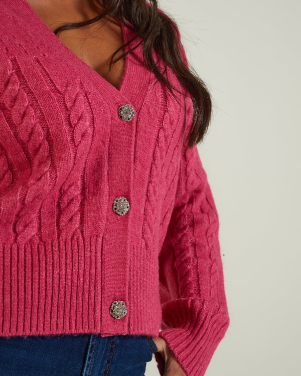 Pink Abra Cardigan Flirty Fuchsia Diesel