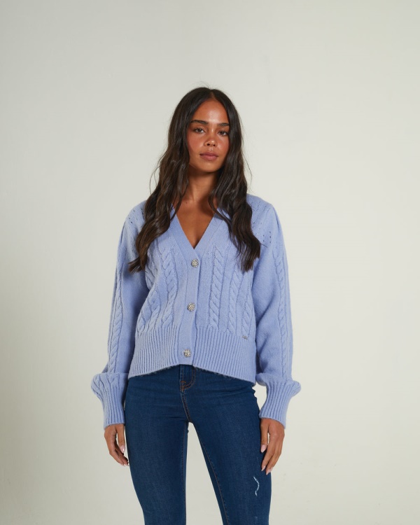 Abra Cardigan Dusky Diesel Blue