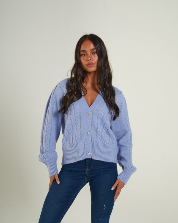 Abra Cardigan Dusky Diesel Blue