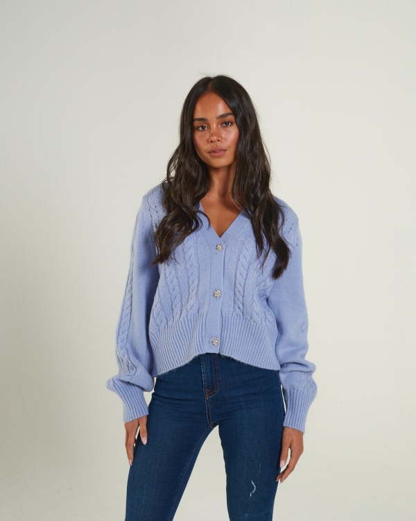Abra Cardigan Dusky Diesel Blue