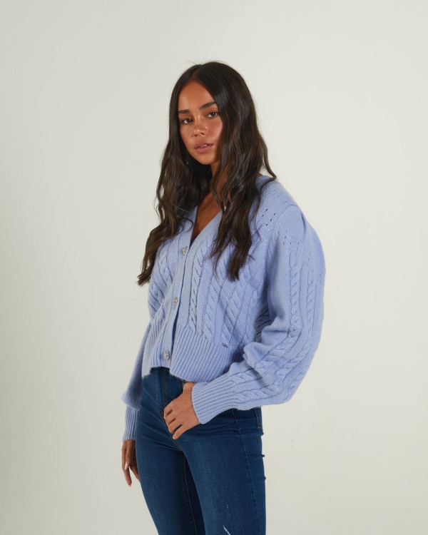 Abra Cardigan Dusky Diesel Blue