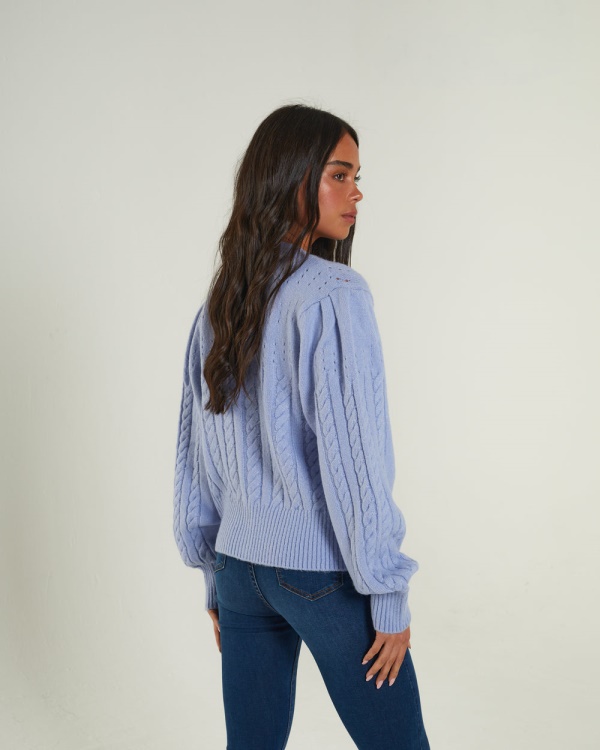 Abra Cardigan Dusky Diesel Blue