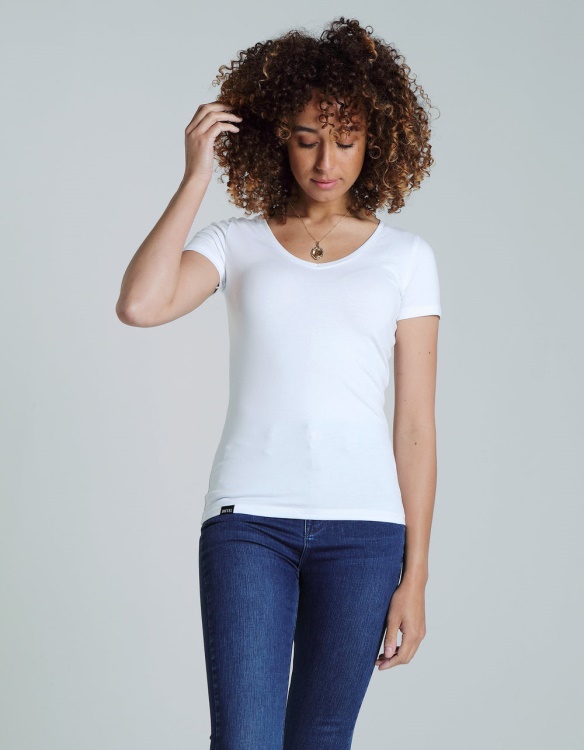 Diesel Clara V Neck Basic Optic White