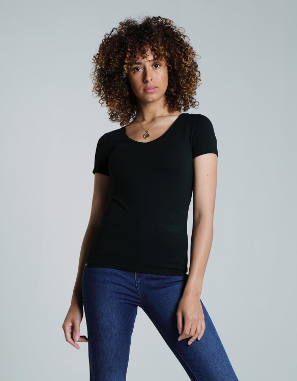 Clara V Neck Basic Diesel Black