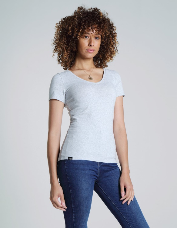 Light Grey Diesel Clara V Neck Basic Pebble