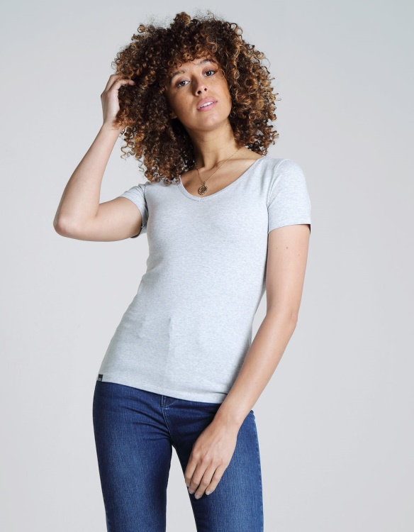 Light Grey Diesel Clara V Neck Basic Pebble
