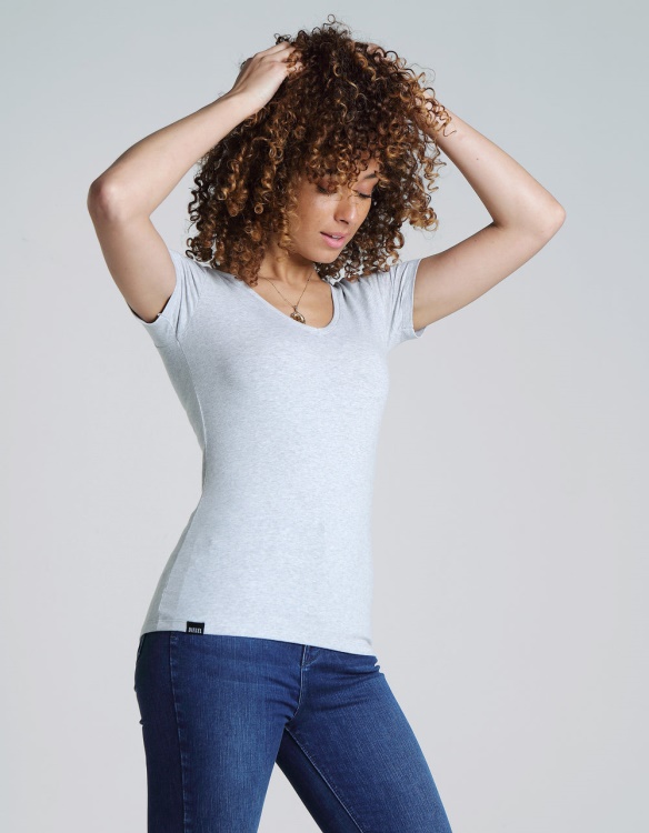 Light Grey Diesel Clara V Neck Basic Pebble