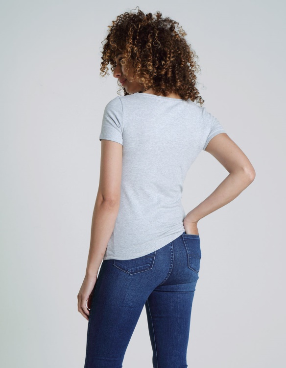 Light Grey Diesel Clara V Neck Basic Pebble