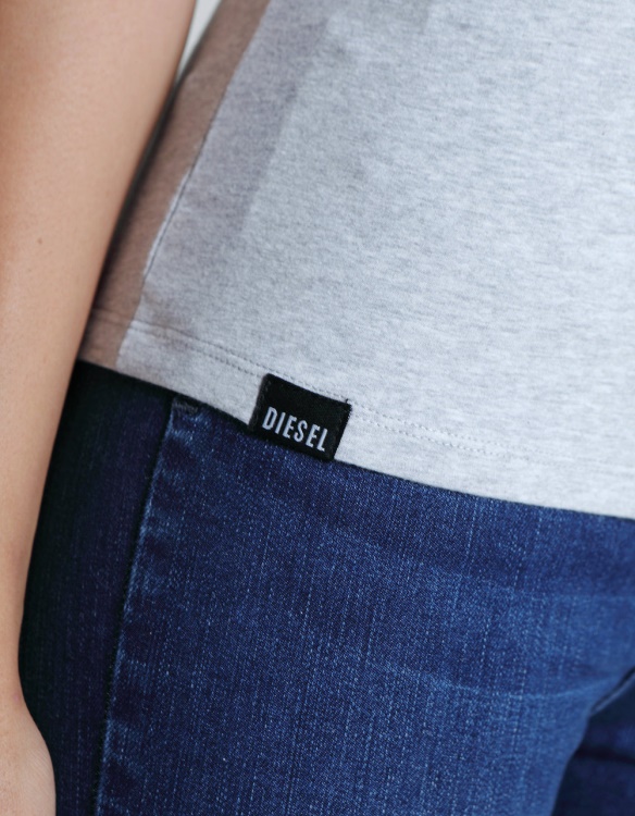 Light Grey Diesel Clara V Neck Basic Pebble