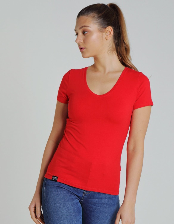 Clara V Neck Basic Vermillion Red Diesel
