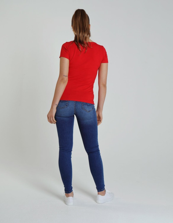 Clara V Neck Basic Vermillion Red Diesel