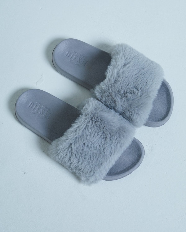 Diesel Saffron Sliders Grey