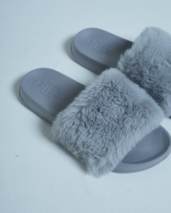 Diesel Saffron Sliders Grey