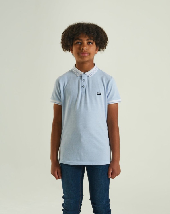 Black Fred Birdseye Polo Sky Blue Diesel