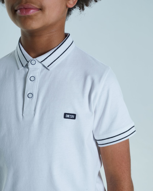 Navy Diesel Ralph Polo White