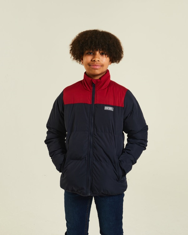 Diesel Hartley Padded Jacket Red/Navy Grey/Black