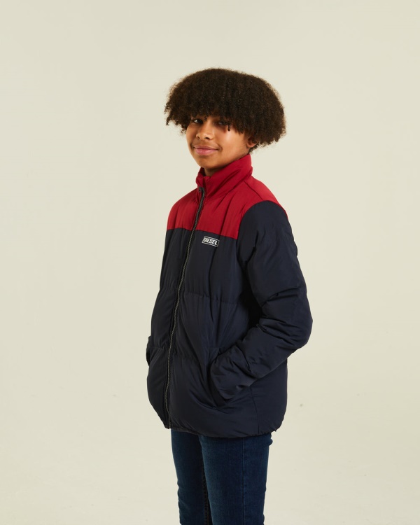 Diesel Hartley Padded Jacket Red/Navy Grey/Black