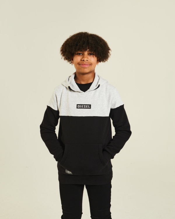 Diesel Albert Hood Grey/Black White