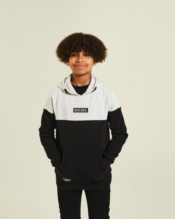 Diesel Albert Hood Grey/Black White
