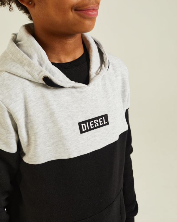 Diesel Albert Hood Grey/Black White
