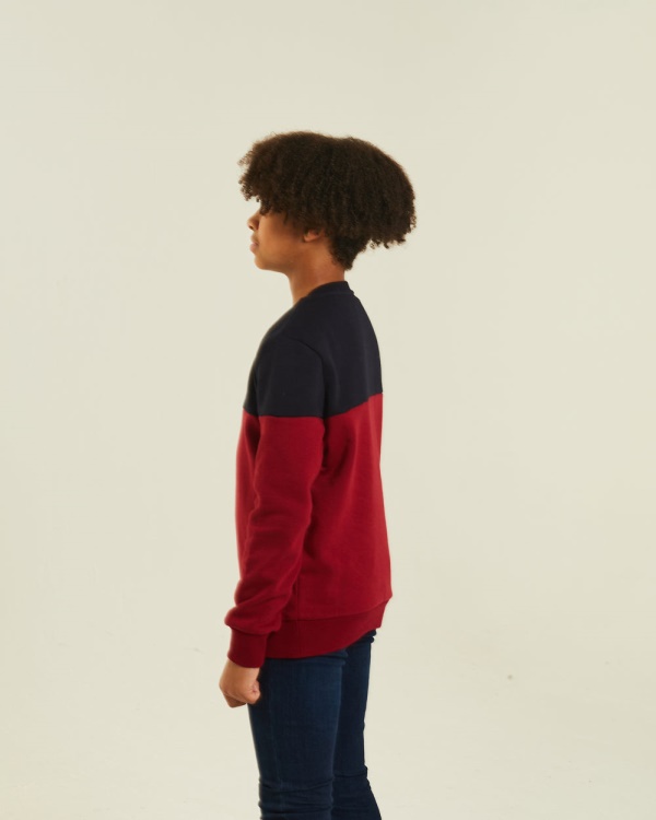 Barney Sweater Red/Navy Diesel Blue