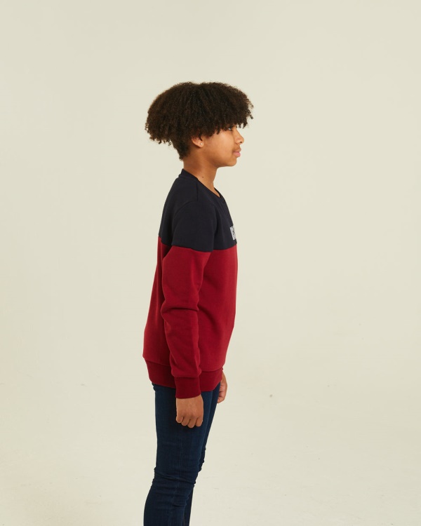 Barney Sweater Red/Navy Diesel Blue