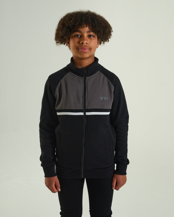 Diesel Larkin Zip Through Black Red