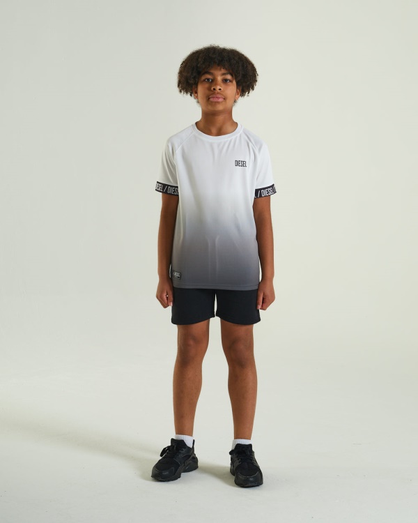 Diesel Jack Dip Dye Tee White/Grey Navy